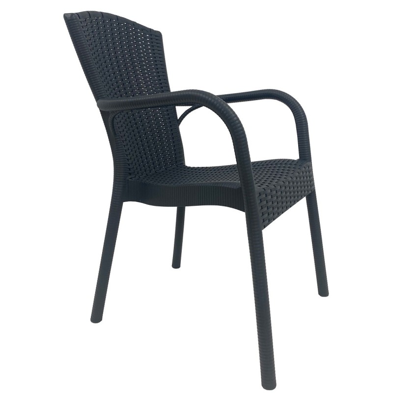 Sillón NESTOR, apilable, polipropileno antracita
