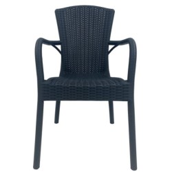 Sillón NESTOR, apilable, polipropileno antracita 2