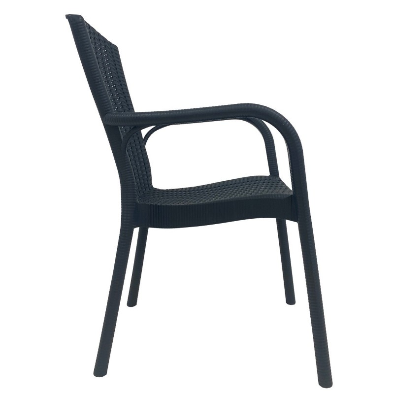 Sillón NESTOR, apilable, polipropileno antracita