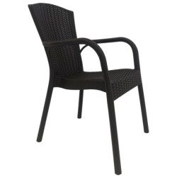 Sillón NESTOR, apilable, polipropileno marrón chocolate