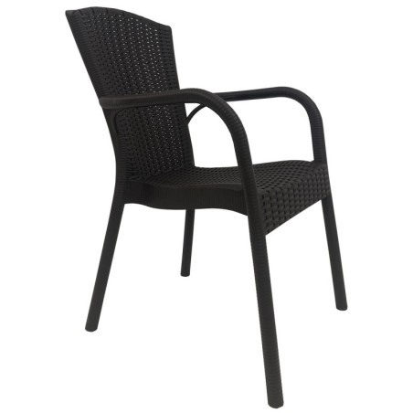 Sillón NESTOR, apilable, polipropileno marrón chocolate