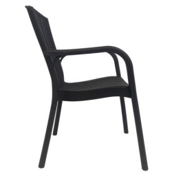 Sillón NESTOR, apilable, polipropileno marrón chocolate 2