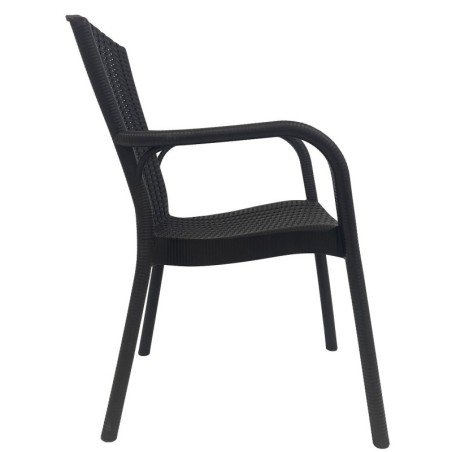 Sillón NESTOR, apilable, polipropileno marrón chocolate