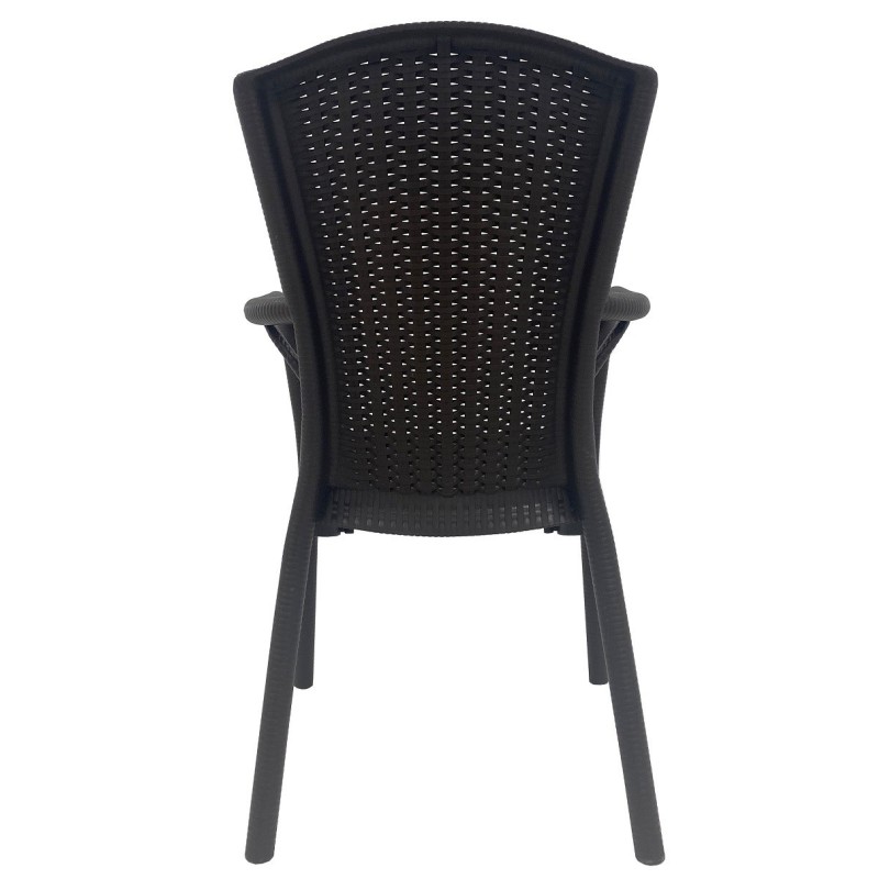 Sillón NESTOR, apilable, polipropileno marrón chocolate