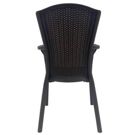 Sillón NESTOR, apilable, polipropileno marrón chocolate