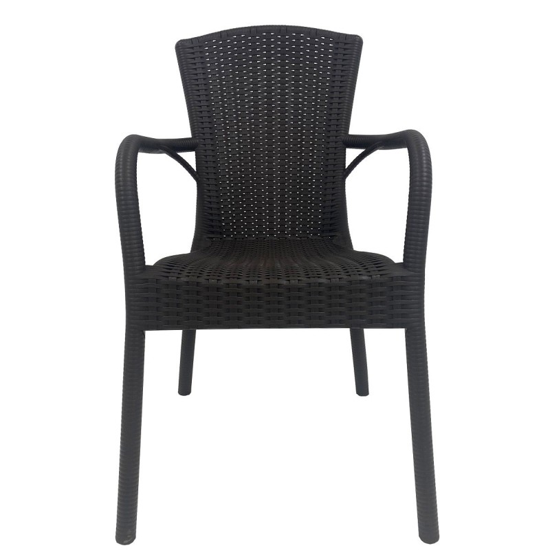 Sillón NESTOR, apilable, polipropileno marrón chocolate