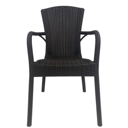 Sillón NESTOR, apilable, polipropileno marrón chocolate