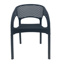 Sillón CALVIN, apilable, polipropileno antracita 2
