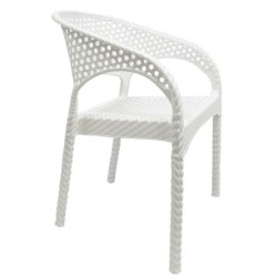 Sillón CALVIN, apilable, polipropileno blanco