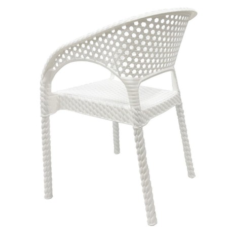 Sillón CALVIN, apilable, polipropileno blanco