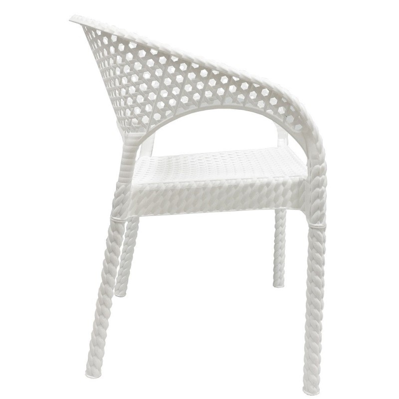 Sillón CALVIN, apilable, polipropileno blanco