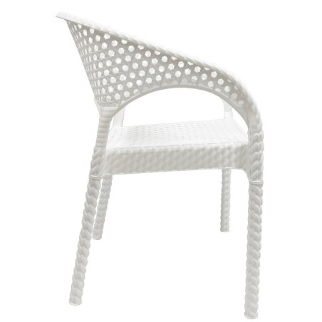 Sillón CALVIN, apilable, polipropileno blanco