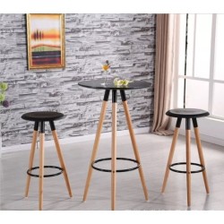 Taburete OTILIO NEW, madera, polipropileno negro 2