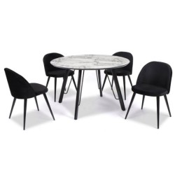Mesa BIAGIO, metal, tapa DM imitación mármol, 120 cms de diámetro 2