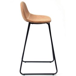 Taburete MOSS NEW, metal, similpiel marrón claro 2