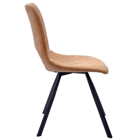 Silla ANTIBES NEW, metal, similpiel marrón claro
