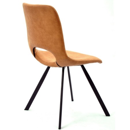 Silla ANTIBES NEW, metal, similpiel marrón claro