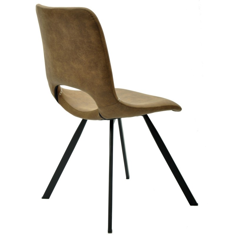 Silla ANTIBES NEW, metal, similpiel marrón oscuro