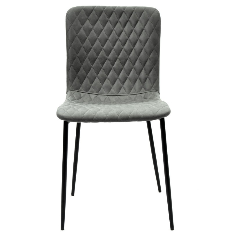 Silla PITT, metal, tapizado tejido técnico 11 gris oscuro