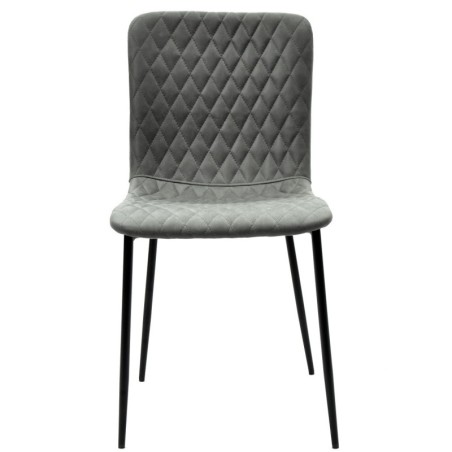 Silla PITT, metal, tapizado tejido técnico 11 gris oscuro