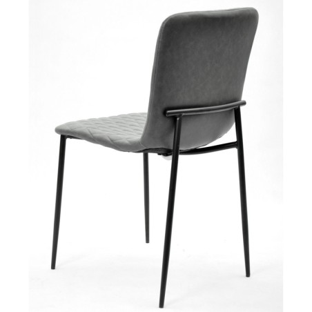 Silla PITT, metal, tapizado tejido técnico 11 gris oscuro
