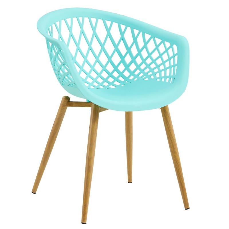 Sillón STRAUSS, metal, polipropileno verde pastel