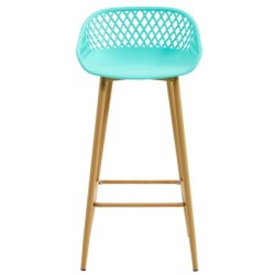 Taburete STRAUSS, metal, polipropileno verde pastel 2