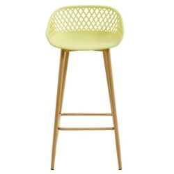 Taburete STRAUSS, metal, polipropileno amarillo pastel 2