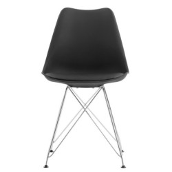 Silla BELLA (SU), cromada, carcasa y cojín negro 2