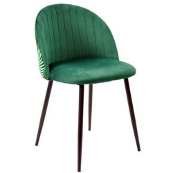 Silla FLORAL, metal, tapizado velvet verde con trasera floral a juego 2