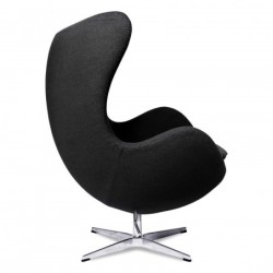 Sillón EG, fibra de vidrio, basculante, tapizado cachemir negro 2