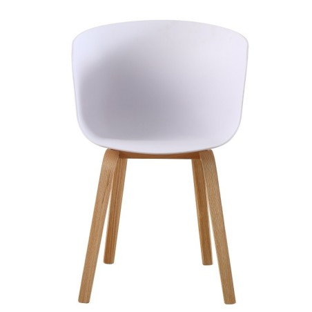 Sillón AWAK, madera curvada, polipropileno blanco