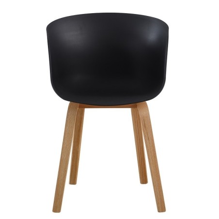Sillón AWAK, madera curvada, polipropileno negro