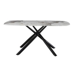 Mesa JAZZ, metal negro, tapa de cristal templado, 160x90 cms 2