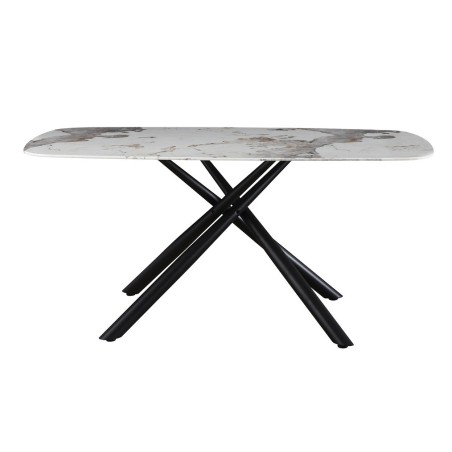 Mesa JAZZ, metal negro, tapa de cristal templado, 160x90 cms