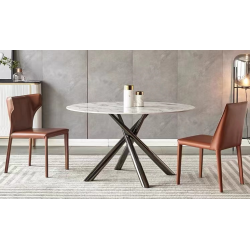 Mesa SAHARA, metal negro, tapa de cristal templado, 120 cms de diámetro 2
