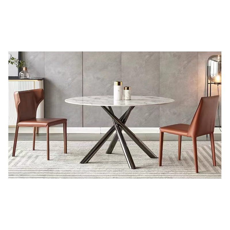 Mesa SAHARA, metal negro, tapa de cristal templado, 120 cms de diámetro