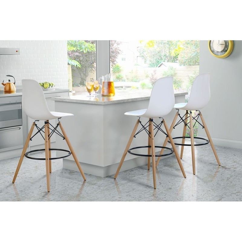 Taburete STAR (SU), madera, carcasa blanca