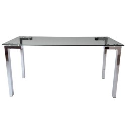 Mesa LAINEY 140 (M), cromada, cristal, 140x80 cms 2
