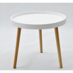 Mesa ANNIA ( M ), baja, madera, polipropileno blanco 2