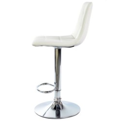 Taburete DESEO NEW (M), cromado, similpiel blanca 2