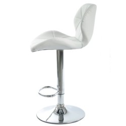 Taburete ORLANDO (M), cromado, similpiel blanca 2