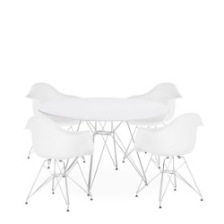 Mesa STAR, cromada, lacada blanca, 100 cms de diámetro 2