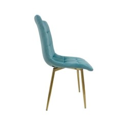 Silla SHAYLA, metal, dorado, tejido velvet verde agua 2