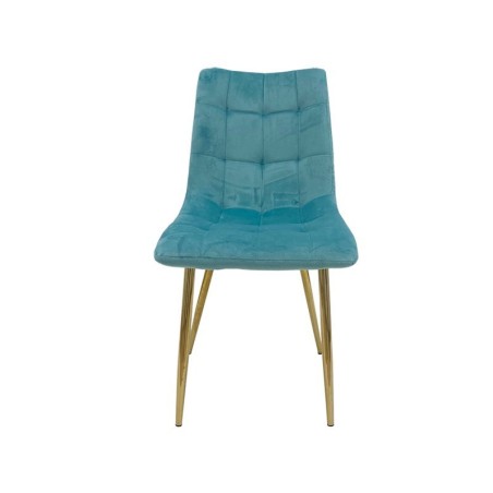 Silla SHAYLA, metal, dorado, tejido velvet verde agua