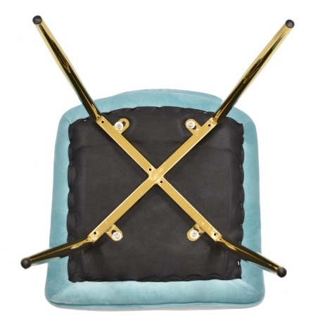 Silla SHAYLA, metal, dorado, tejido velvet verde agua