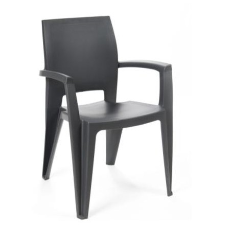Sillón ELEN, apilable, polipropileno antracita