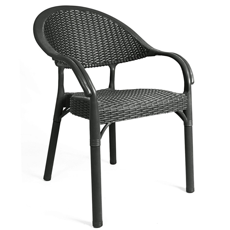 Sillón TORREMOLINOS, apilable, polipropileno negro