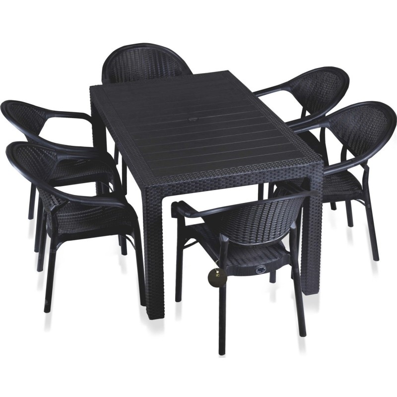 Sillón TORREMOLINOS, apilable, polipropileno negro