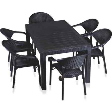 Sillón TORREMOLINOS, apilable, polipropileno negro